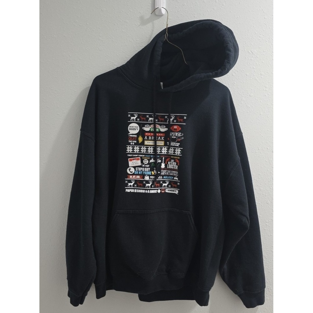 Friends Quotes For Daily Funny Unisex XL Black Hoodie